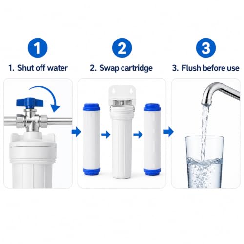 4 Pack Granular Activated Carbon Water Filter Cartridges Compatible with WaterPur CCI (4 Count)
