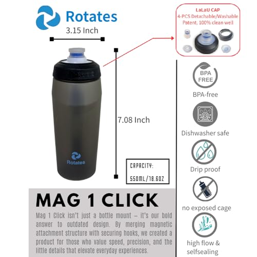 18oz Cycling Magnetic Water Bottle with Bike Mount