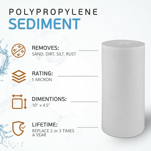 10" x 4.5" Big Sediment Replacement Water Filter Cartridge (10 Count)