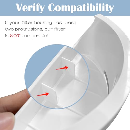 4 Pack Cat Water Fountain Filter & 6 Pack Replacement Fliter Sponges Compatible with Uahpet Water Fountain 67oz (4 Count)