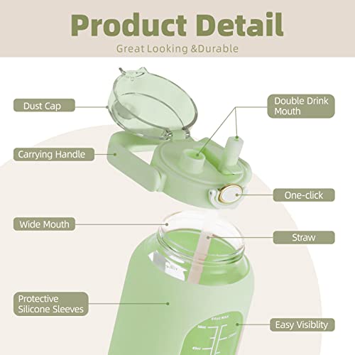42 oz Glass Water Bottle with 2