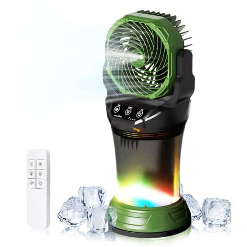 Portable Misting Fan with Remote & 30000mAh Rechargeable