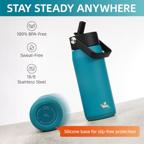 40 oz Insulated Stainless Steel Water Bottle with 3 Lids