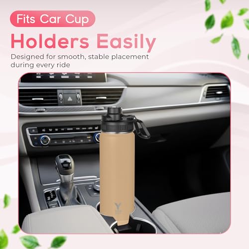 Y TOP 18 oz Insulated Water Bottle Leak Proof Spout Lid Fits in Car Cup Holder