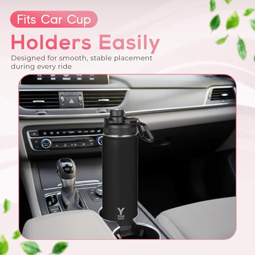 Y TOP 24 oz Insulated Water Bottle Leak Proof Spout Lid Fits in Car Cup Holder