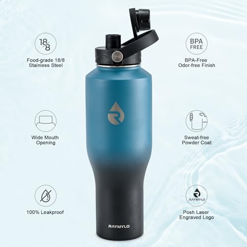 40 oz Insulated Water Bottle with Straw