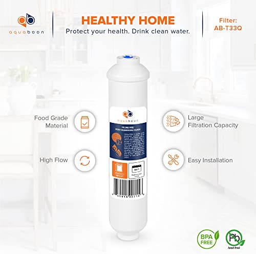 T33 Inline Post Activated Carbon Water Filter for Refrigerator (2 Count)