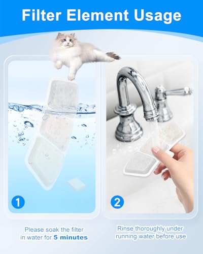 Cat Fountain Filter Replacement Fit for oneisall 3.5L (12 Count)