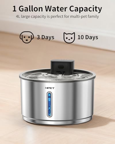 Cordless Cat Water Fountain Stainless Steel