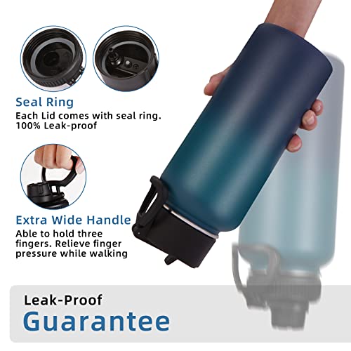 32 oz Insulated Water Bottle with Straw Lid and Spout Lid