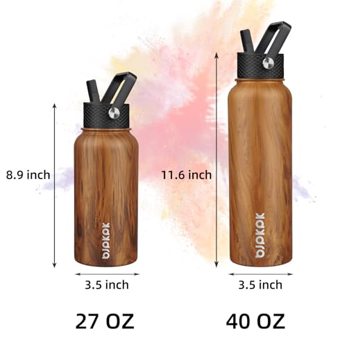 40oz Insulated Water Bottle with Straw Lid