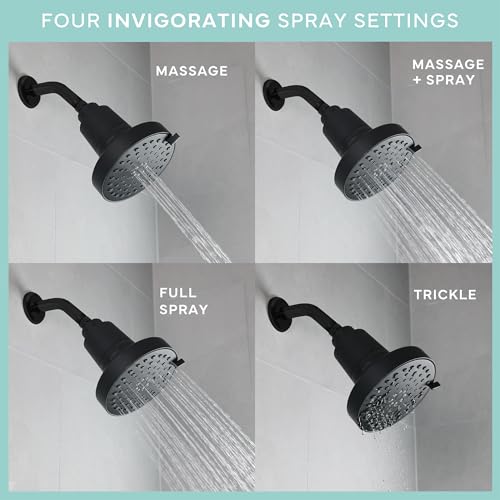 SEVENTY 4 Setting Filtered Shower Head with Shower Filter in Matte Black