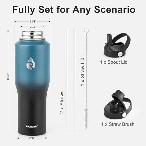 32 oz Insulated Water Bottle with Straw