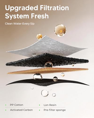 Stainless Steel Cat Water Fountain with 3 Filters