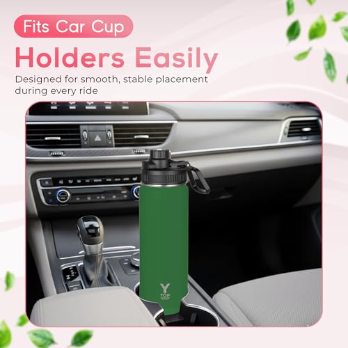 Y TOP 24 oz Insulated Water Bottle Leak Proof Spout Lid Fits in Car Cup Holder