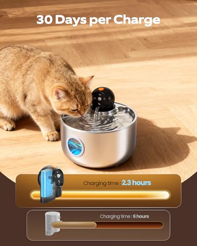 Cordless Cat Water Fountain Wireless