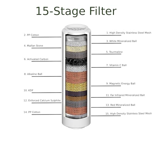 Filtered Handheld Shower Head with 8