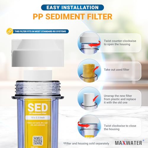10 Micron 10 x 2.5 Sediment Filter Cartridge Replacement for Reverse Osmosis and Whole House Water Filter