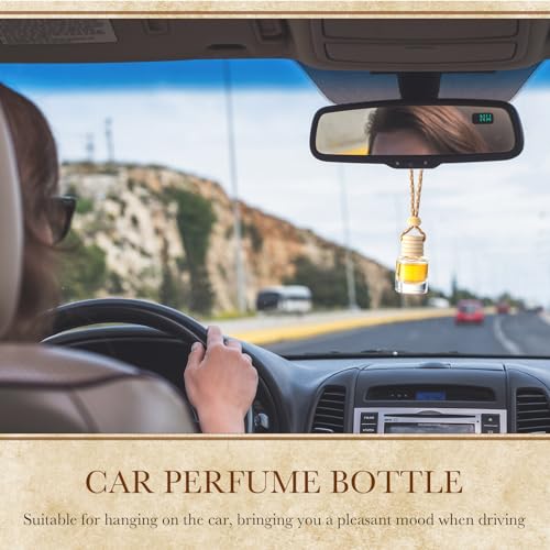 600 Pieces Hanging Car Diffuser Air Freshener Bottle Bulk Empty Glass Refillable Perfume Bottles Oil Diffuser Aromatherapy Pendant for Auto Interior Ornaments Decor (600 Count)