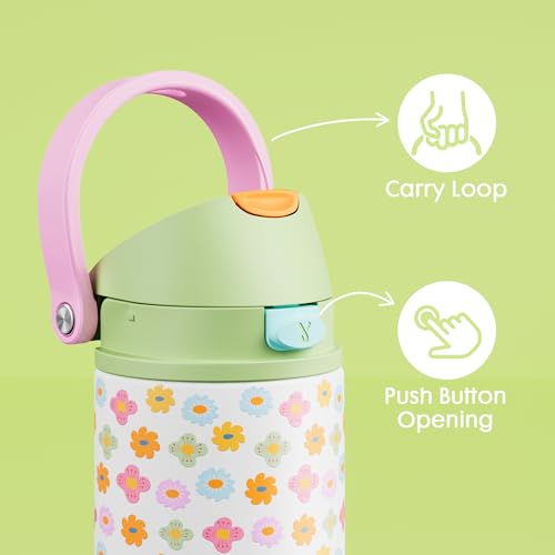 2 Pack 18 oz Insulated Stainless Steel Water Bottles for Kids Girls (2 Count)