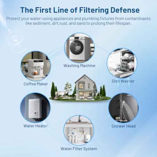 5 Micron 10" x 2.5" Whole House String Wound Water Filter Cartridge (6 Count)