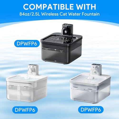 20+20 Pack Cat Water Filter Compatible with DownyPaws Cat Water Fountain Wireless 84oz (40 Count)