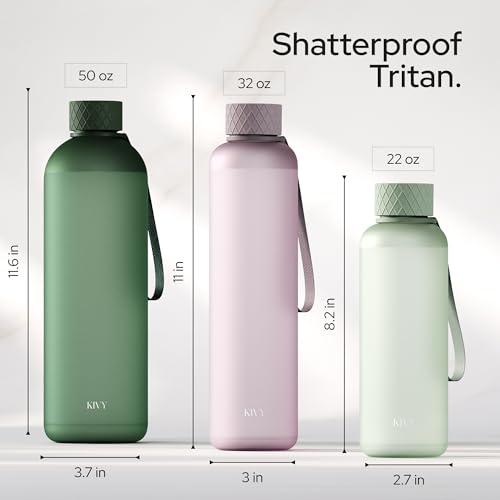 Slim Water Bottle 22oz [Lightweight & Shatterproof]