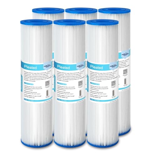 5 Micron 10"x2.5" Pleated Sediment Water Filter (6 Count)
