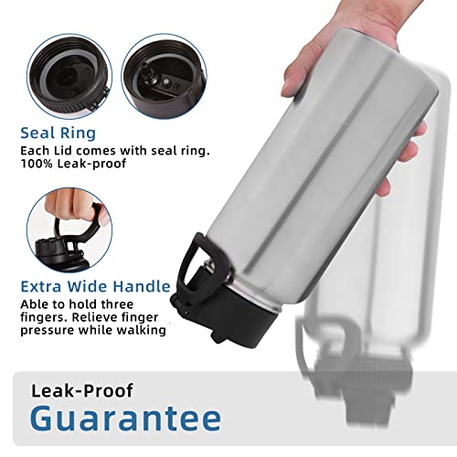32 oz Insulated Water Bottle with Straw Lid and Spout Lid