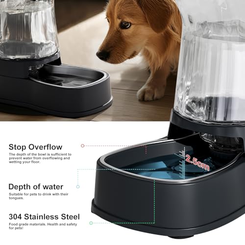 Automatic Dog Water Dispenser Gravity Stainless Steel Water Waterer Feeder