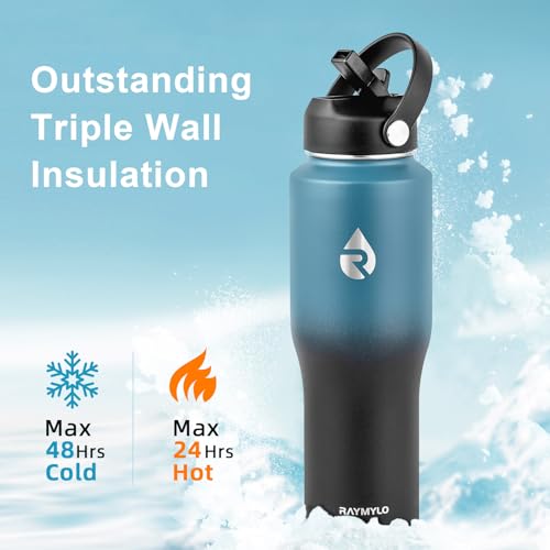 32 oz Insulated Water Bottle with Straw