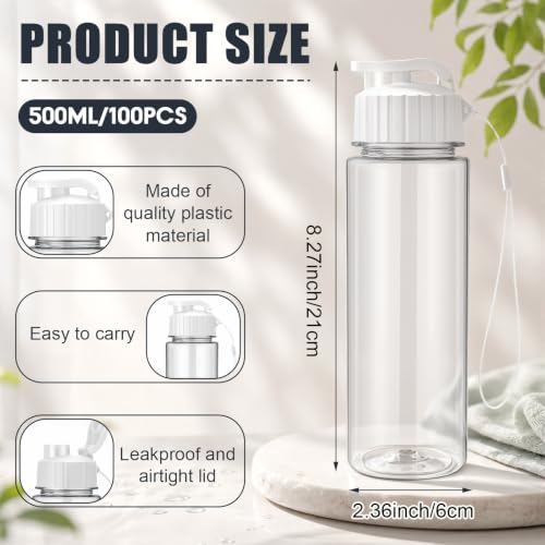 100 Pieces Reusable Plastic Water Bottles Bulk (100 Count)