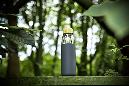25 Oz Borosilicate Glass Water Bottles with Bamboo Lid