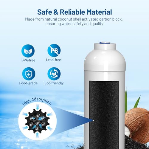 Inline Activated Carbon Block Water Filter with 1 (2 Count)