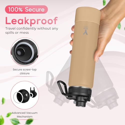 Y TOP 18 oz Insulated Water Bottle Leak Proof Spout Lid Fits in Car Cup Holder