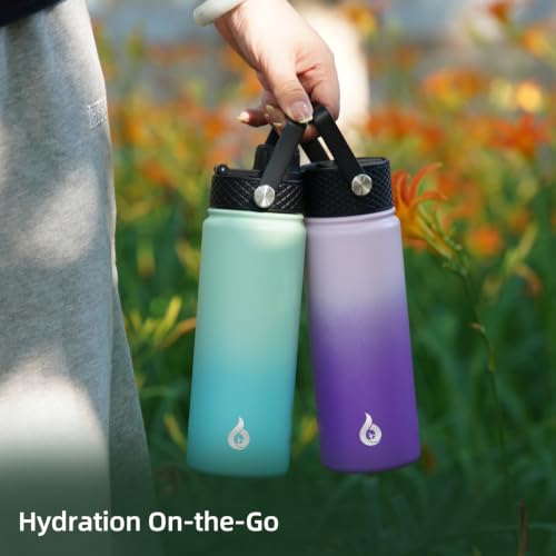 18oz Insulated Water Bottle with Straw Lid