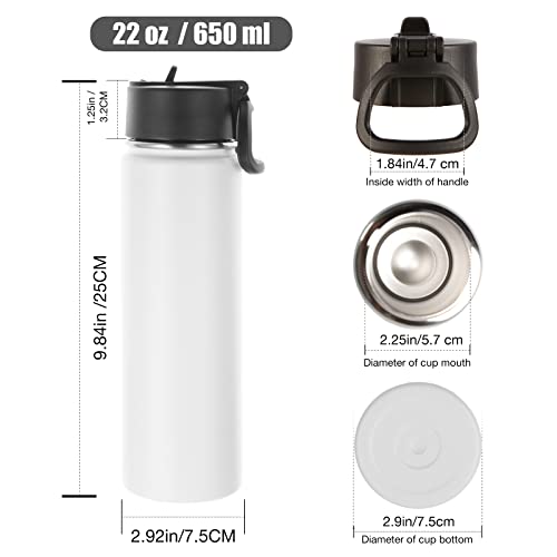 Insulated Water Bottles with Straw Bulk 8 Pack (8 Count)