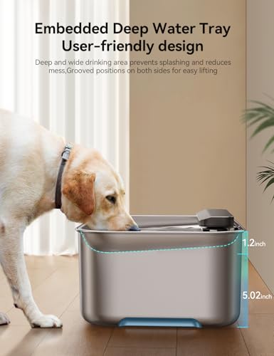 3 Gal Stainless Steel Dog Water Fountain for Large Dog