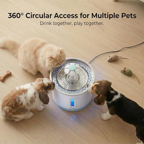 Cat Water Fountain Stainless Steel Lid with 4 Filters
