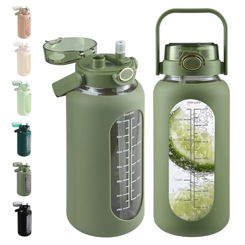 42 oz Glass Water Bottle with 2
