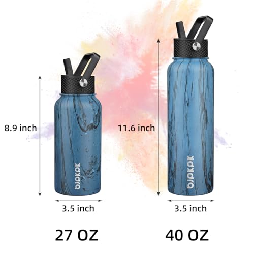 40oz Insulated Water Bottle with Straw Lid