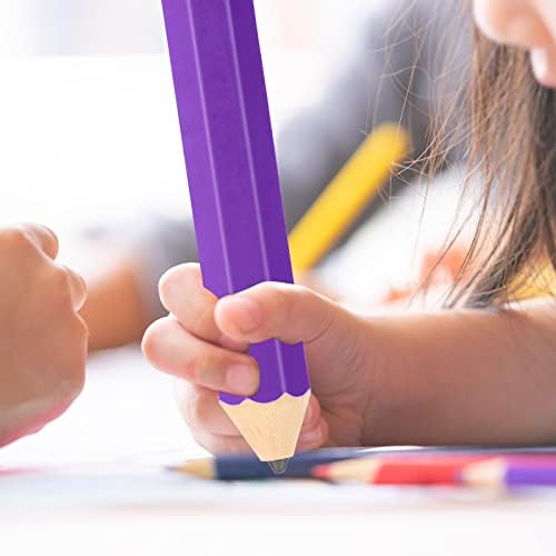 Gersoniel 4 Pack 14 Inch Wooden Jumbo Pencils Big Giant Large Huge Wood Pencil Prop with Eraser Novelty Funny Pens Gag Gifts for Office Classroom School Favors Supplies(Blue, Red, Green, Yellow)