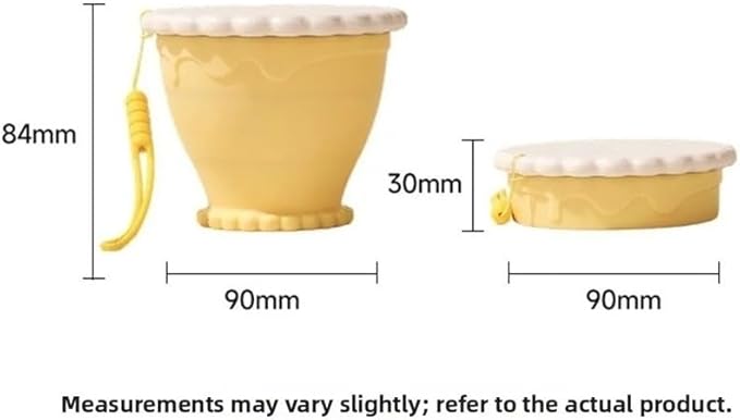 Portable Foldable Silicone Coffee Cup - 255ml Travel Water Cup for Kitchen, Dining, Sports & Outdoors(Yellow)