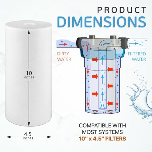 10" x 4.5" Big Sediment Replacement Water Filter Cartridge (20 Count)