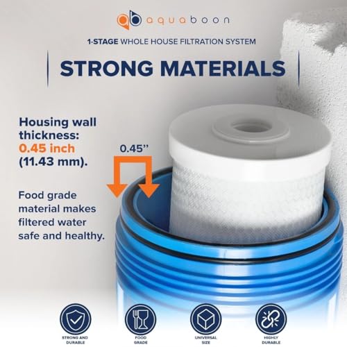 Whole House Water Filter System for Well Water with 5 Micron 10x4.5 Ganular Activated Carbon