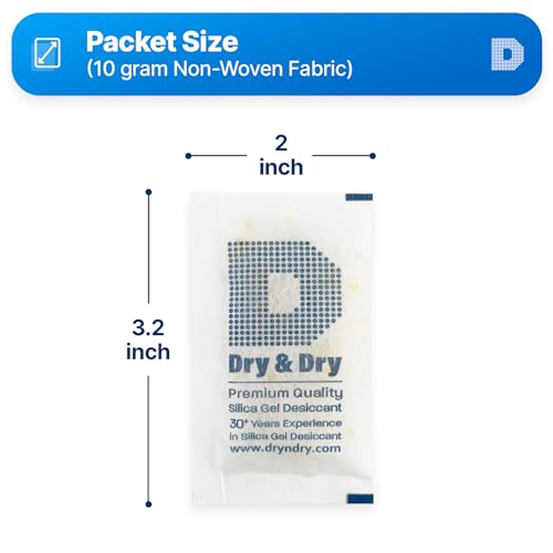 10 Gram [500 Packets] Orange Indicating Silica Gel Packets Desiccants Silica Packets