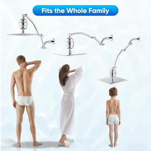 10 Inch Rain Shower Head with 16 Inch Extension Arm for Hard Water