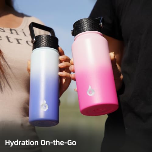 22oz Insulated Water Bottle with Straw Lid