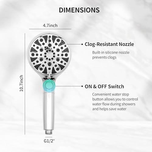 Shower Head High Pressure Handheld with 15