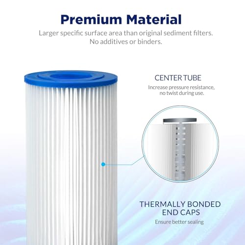 50 Micron 10"x2.5" Pleated Sediment Water Filter (6 Count)